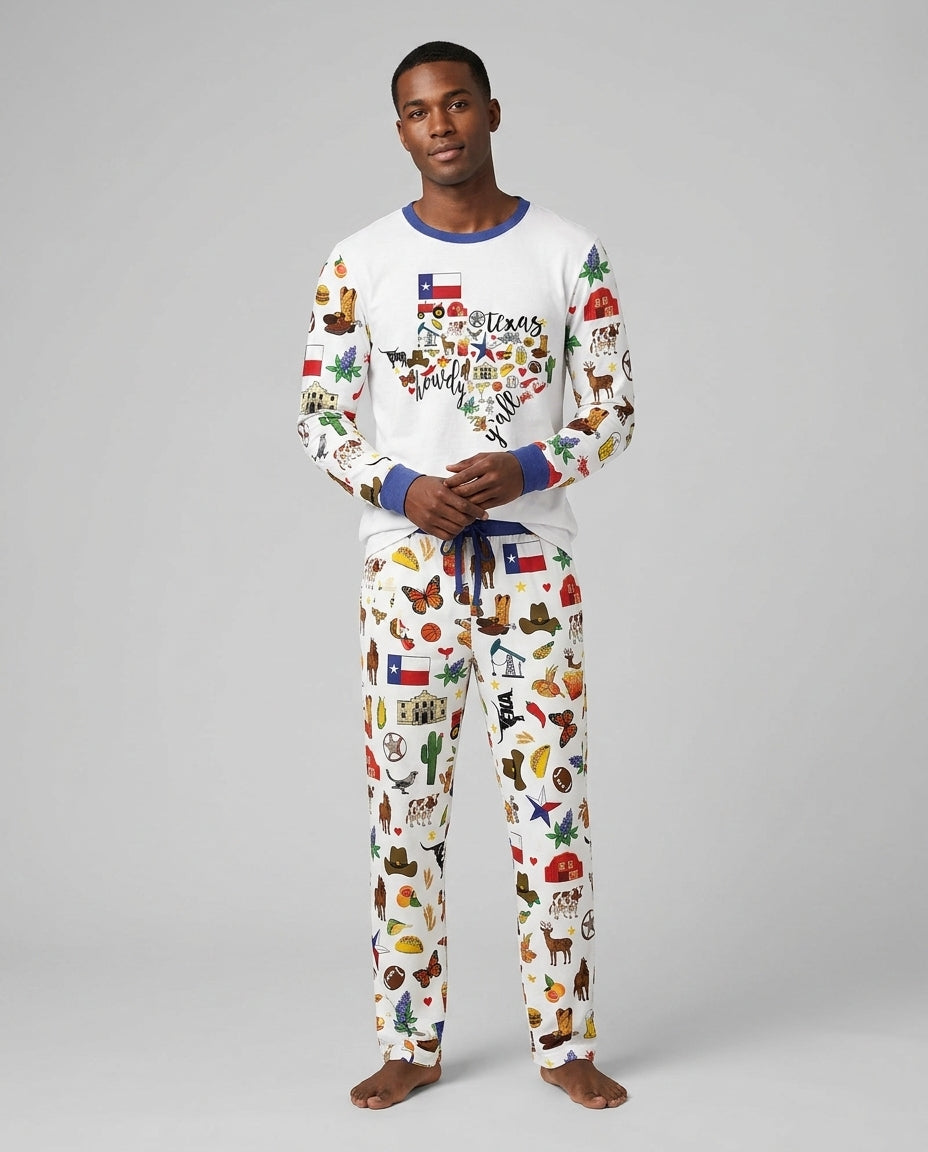 Texas Map Bamboo Men's Pajama Set