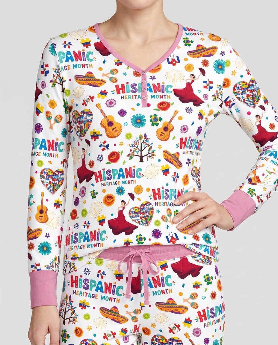 Fiesta Hispanic Heritage Month Bamboo Women Pajama Set