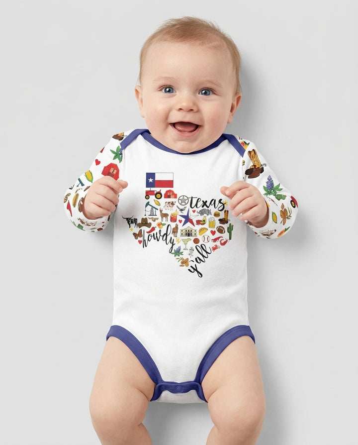 Texas Map  Bamboo Bodysuit