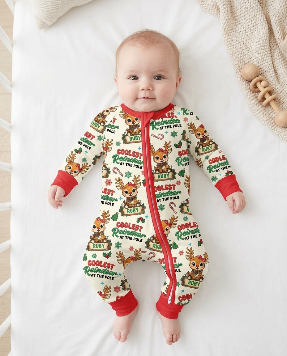 Custom Name Coolest Reindeer At The Pole Bamboo Convertible Zippy