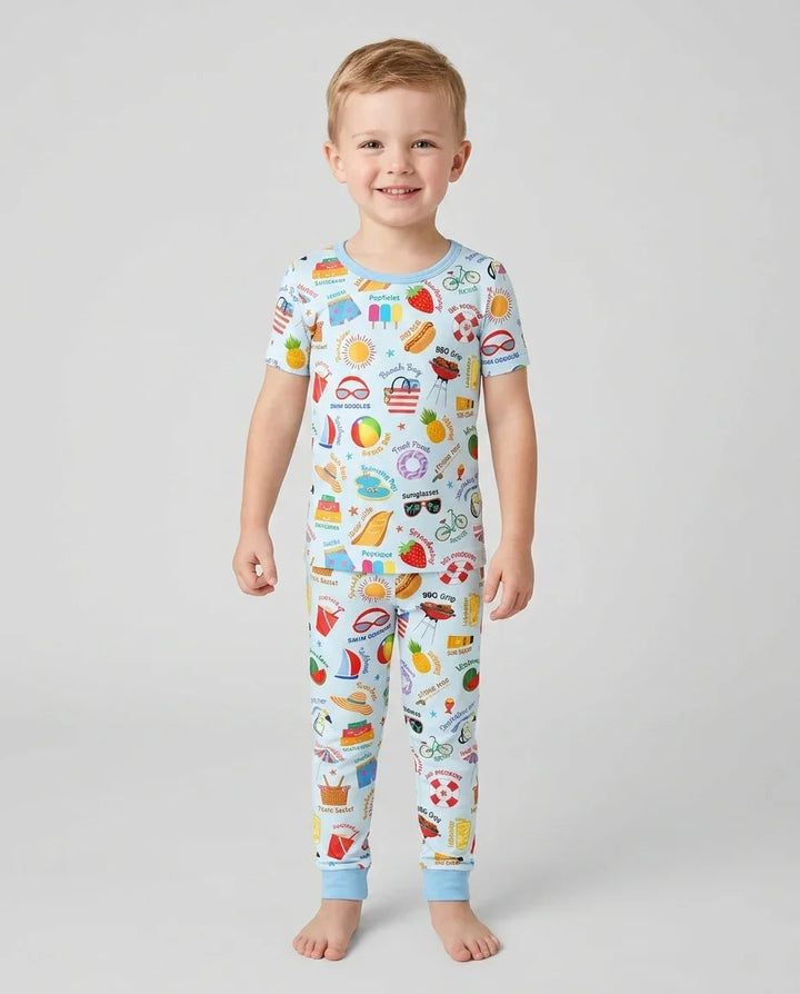 Love Summer Bamboo Two Piece Short Sleeve Pajama Set
