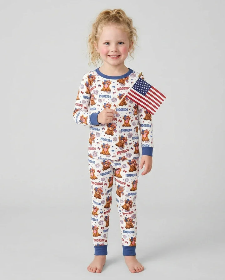 Moo-Rica Cowgirl Bamboo Two Piece Long Sleeve Pajama Set