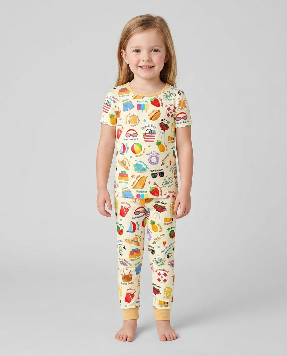 Love Summer Bamboo Two Piece Short Sleeve Pajama Set
