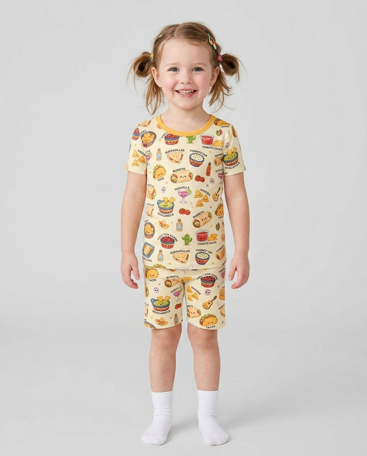 Template Bamboo Two Piece Short Sleeve Shorts Pyjamas Set