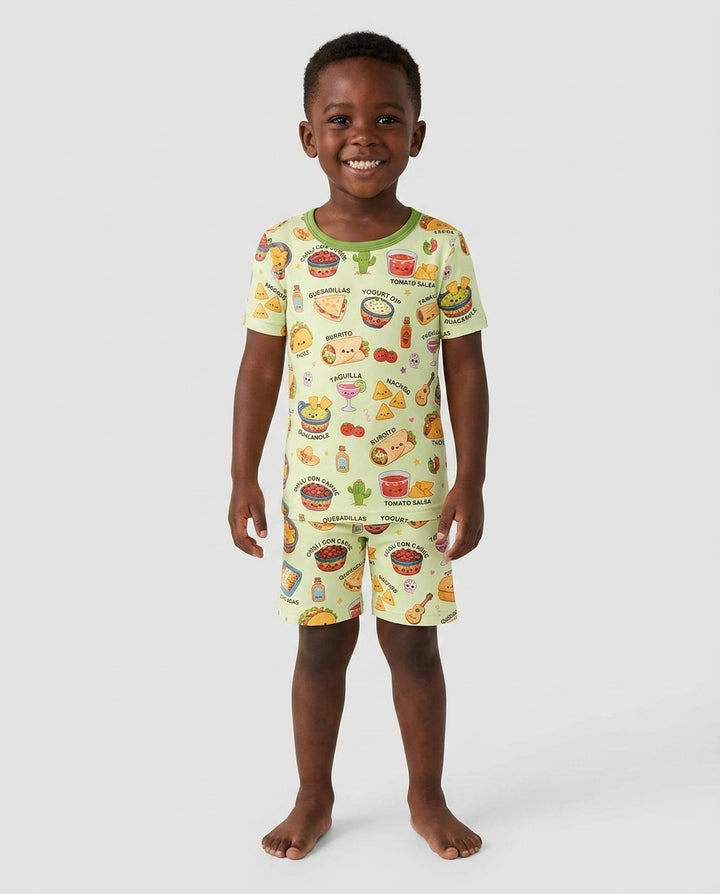 Template Bamboo Two Piece Short Sleeve Shorts Pyjamas Set