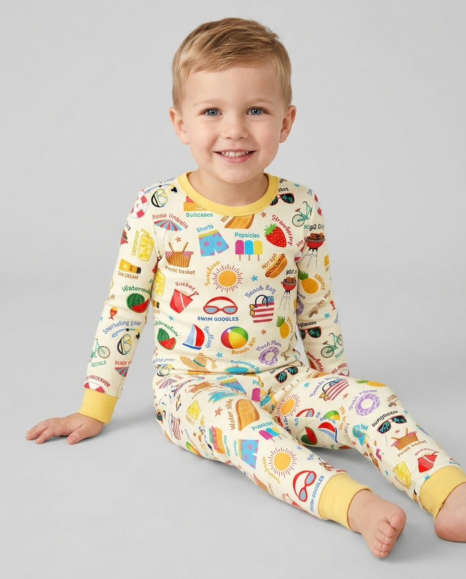 Love Summer Bamboo Two Piece Long Sleeve Pajama Set