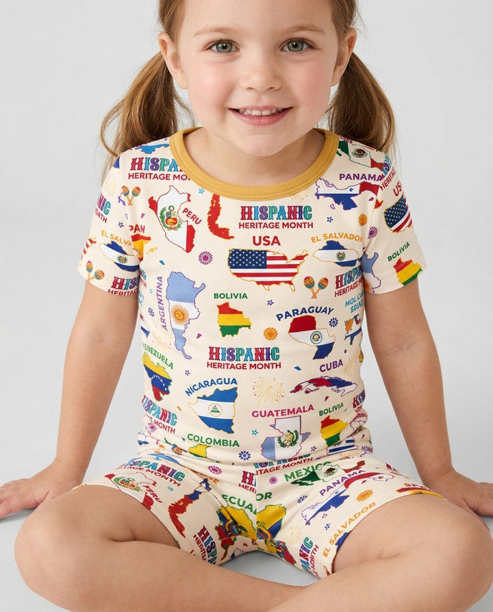 Template Bamboo Two Piece Short Sleeve Shorts Pyjamas Set