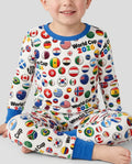 Soccer Cup All Country Balls Bamboo Two Piece Long Sleeve Pajama Set