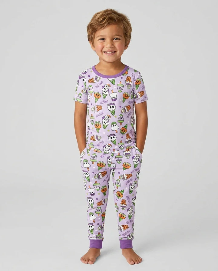 Summerween Ice cream Bamboo Two Piece Short Sleeve Pajama Set