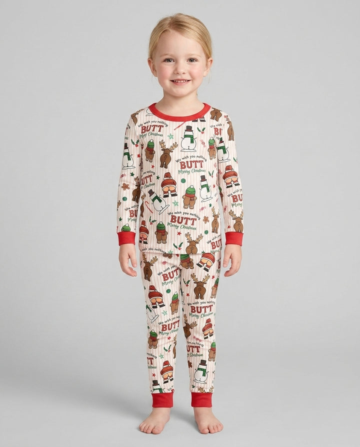 We Wish You Nothing Butt Merry Bamboo Two Piece Long Sleeve Pajama Set