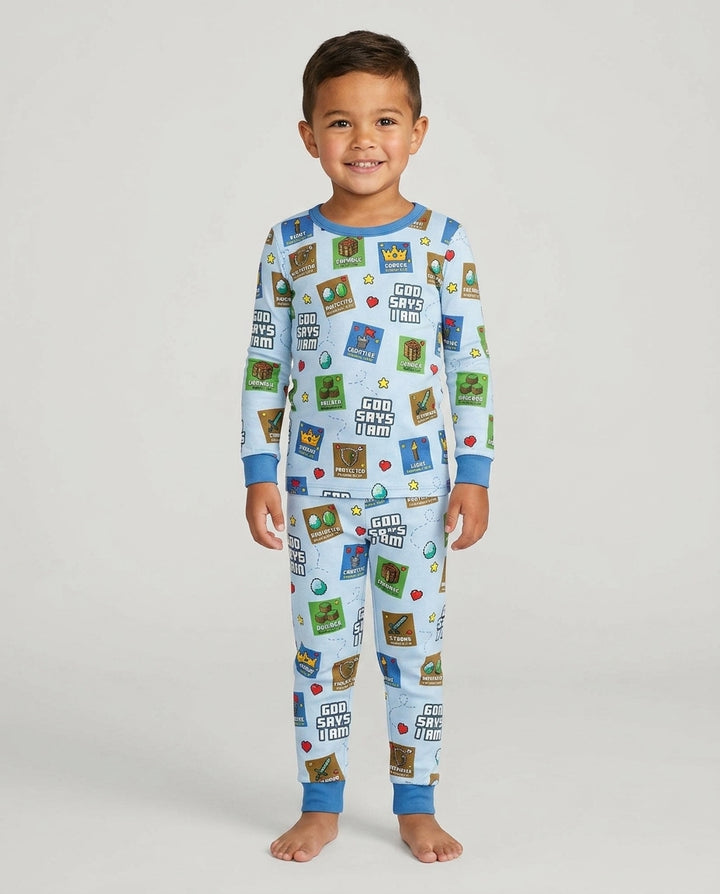 God Says I Am Gamer Bamboo Two Piece Long Sleeve Pajama Set