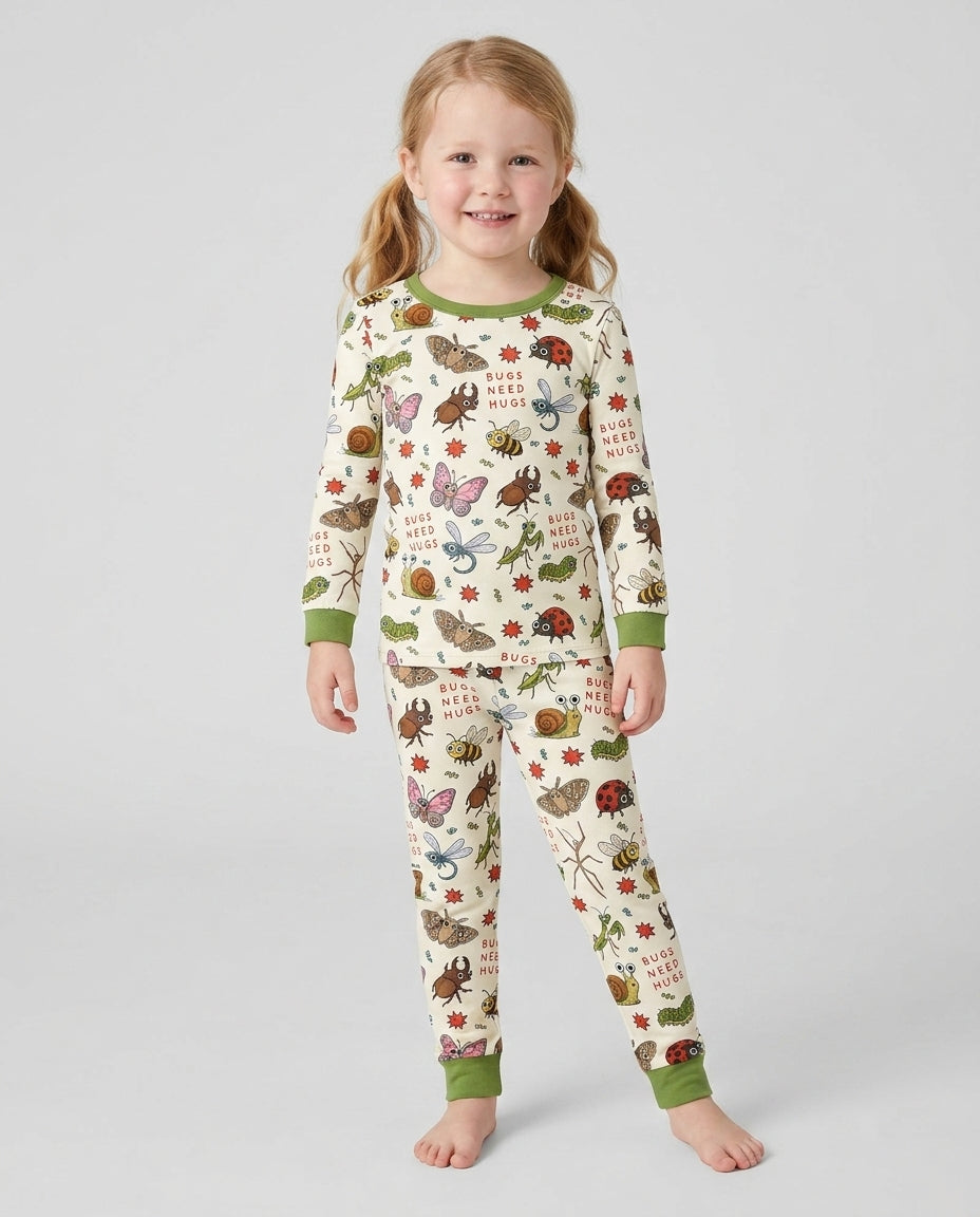 Bugs Need Hug Bamboo Two Piece Long Sleeve Pajama Set