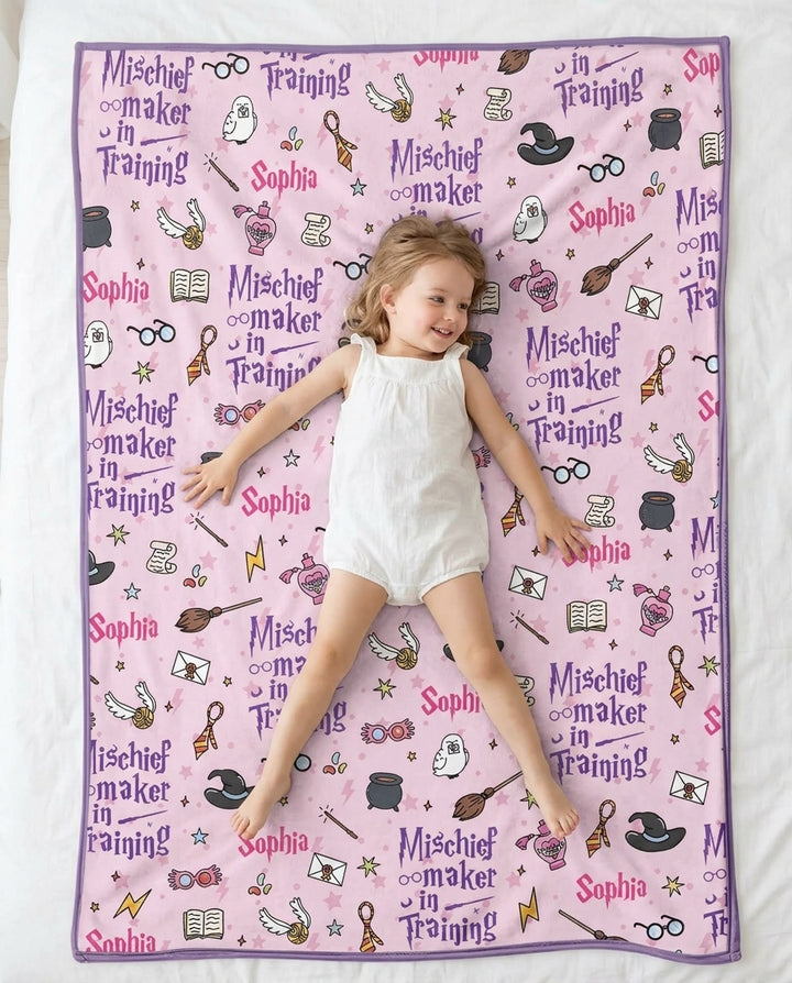 Custom Name Mischief Maker In Training Bamboo Blanket