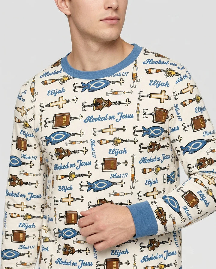 Hooked On Jesus Bamboo Men's Pajama Set