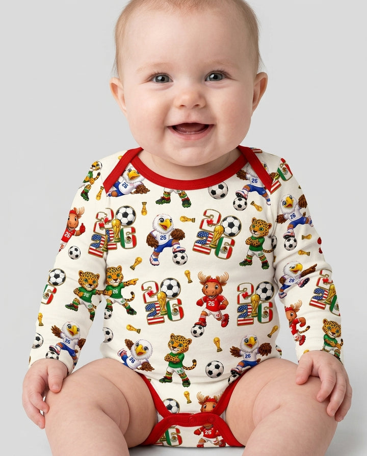 Cute Soccer Mascots USA CAN MEX Bamboo Bodysuit