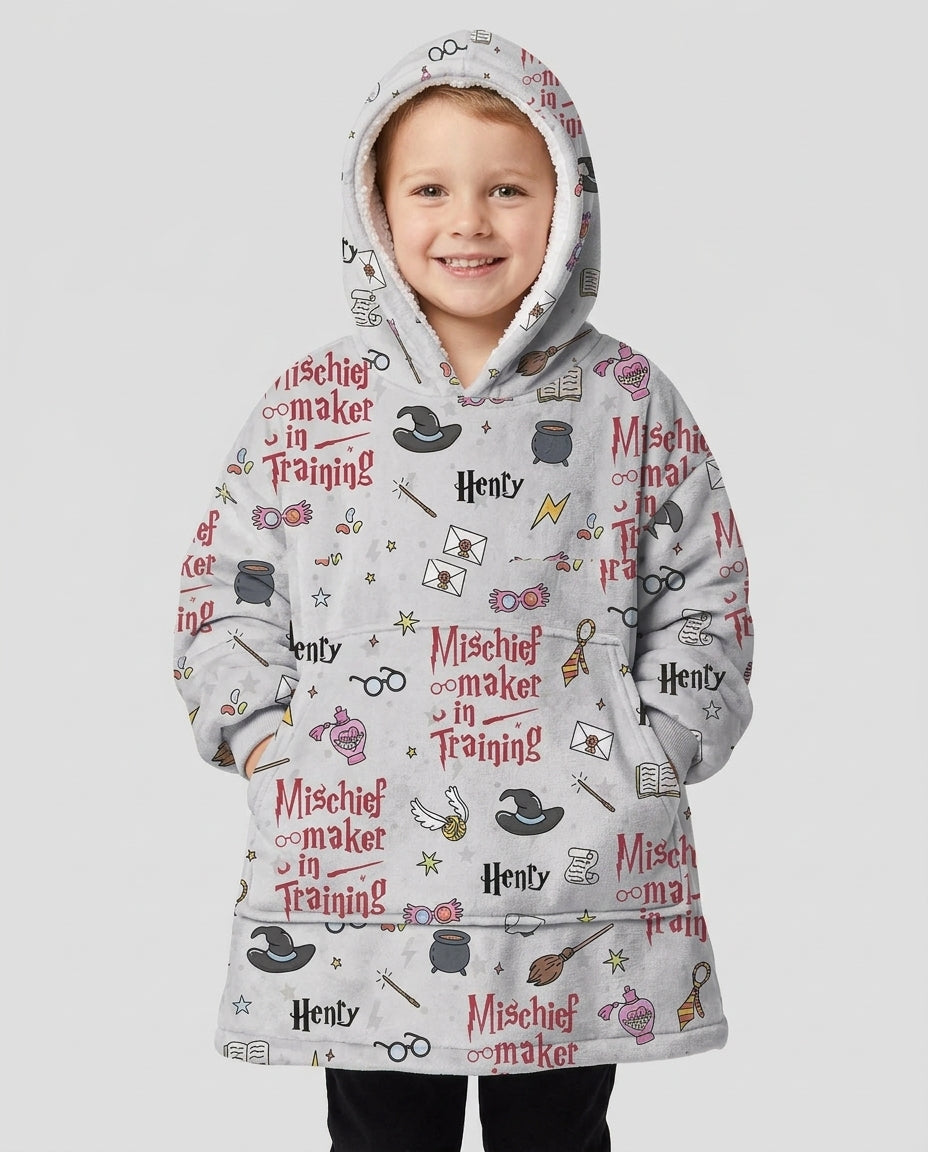 Custom Name Mischief Maker In Training Bamboo Blanket Hoodie