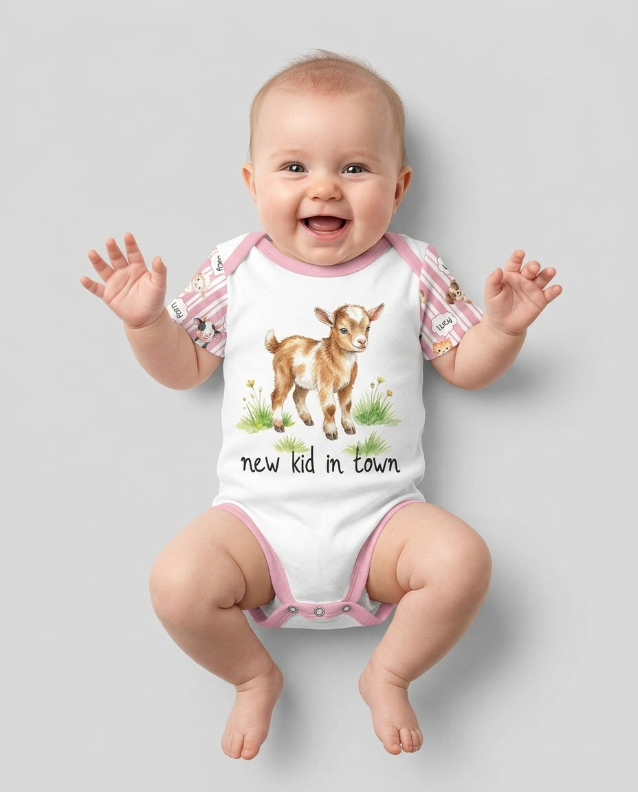New Kid in Town Custom Name Bamboo Bodysuit