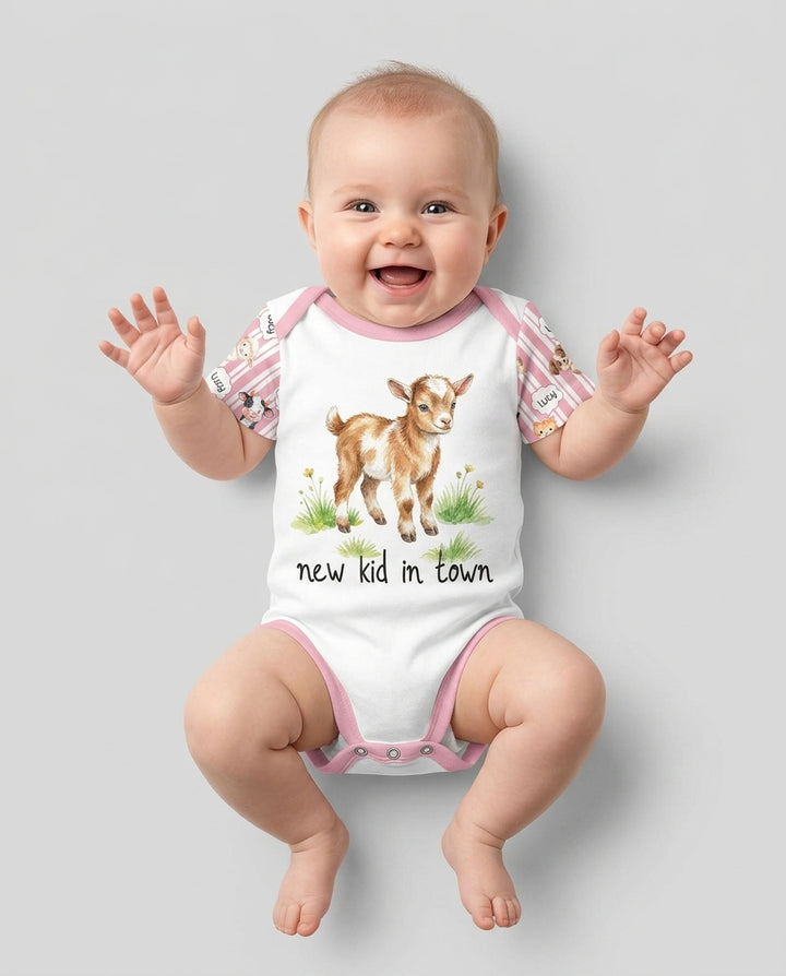 New Kid in Town Custom Name Bamboo Bodysuit