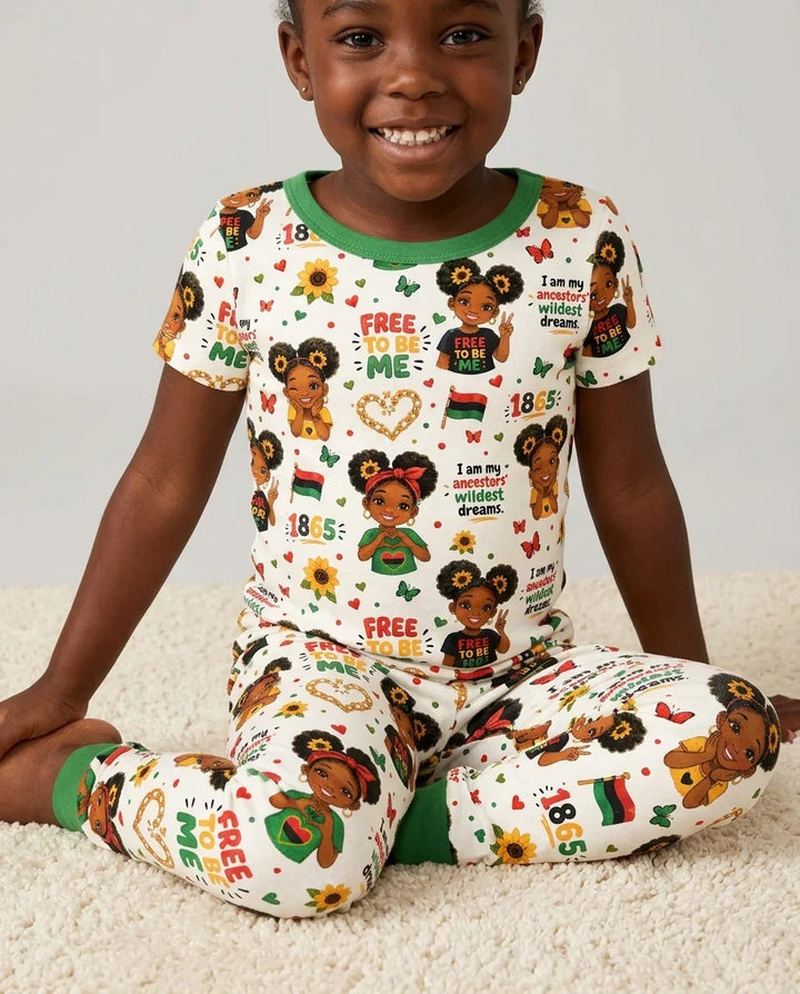 Juneteenth I am My Ancestors' Wildest Dream Bamboo Two Piece Short Sleeve Pajama Set