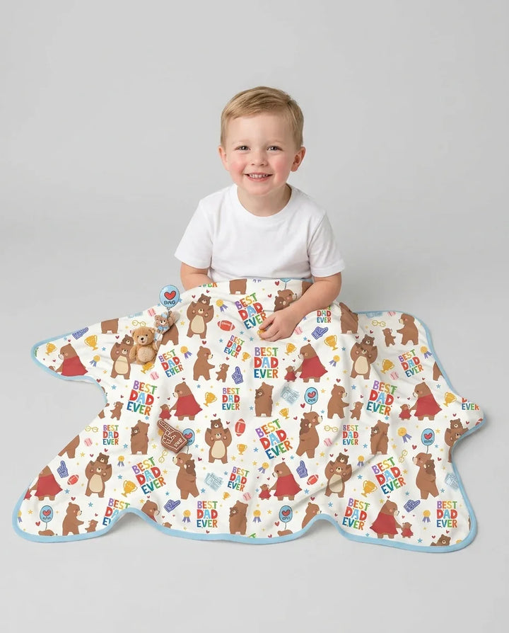 Best Daddy Bear Ever Family Matching Bamboo Blanket