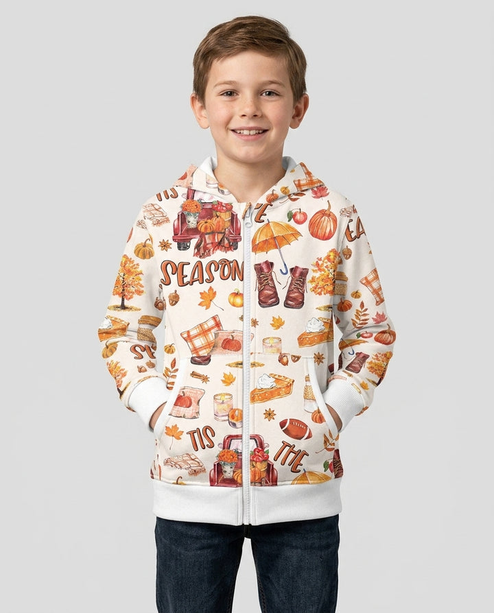 Fall Tis the Season Bamboo Zip Hoodie