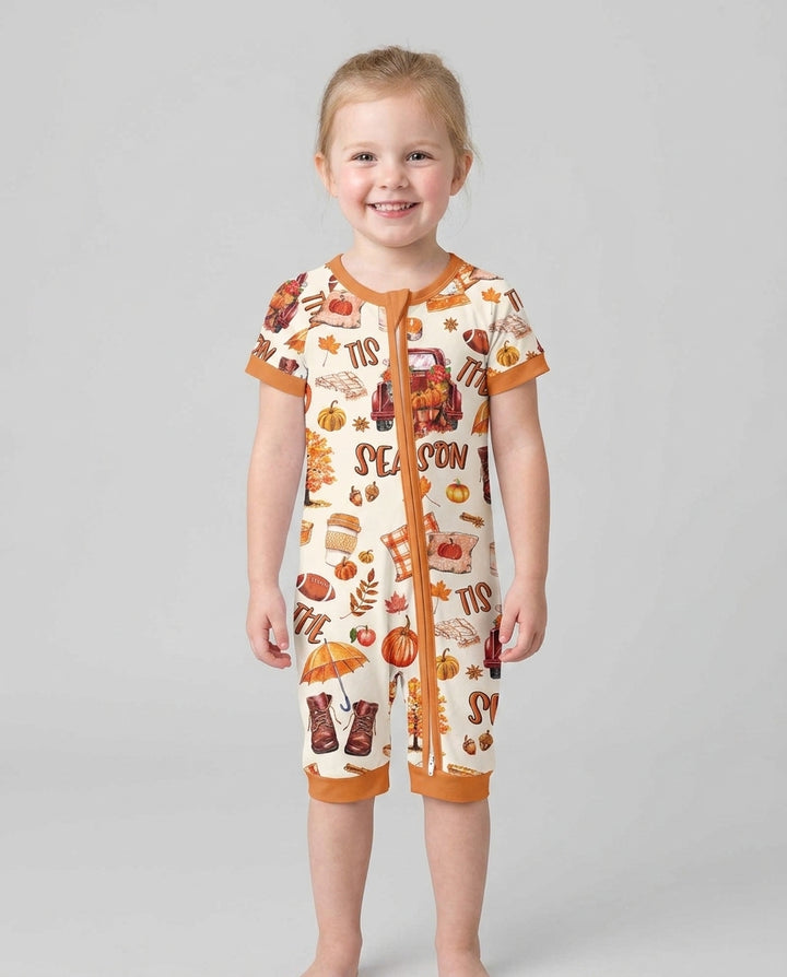 Fall Tis the Season Bamboo Shorty Zippy