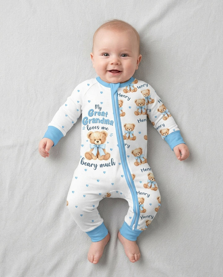 Grandma/... Loves Me Beary Much Personalized Bamboo Convertible Zippy