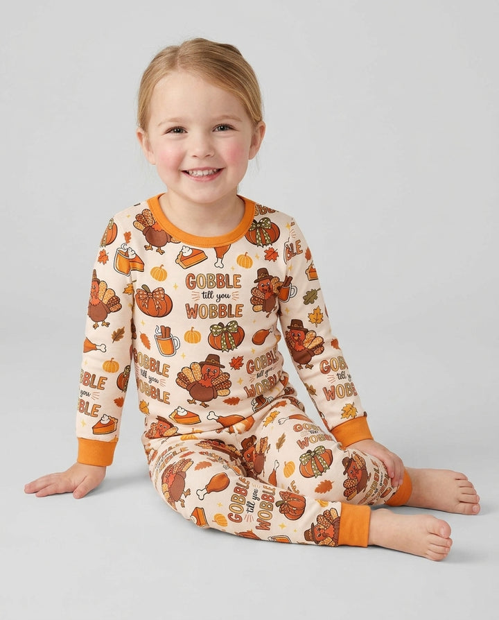 Gobble Gobble Till You Wobble Bamboo Two Piece Long Sleeve Pajama Set