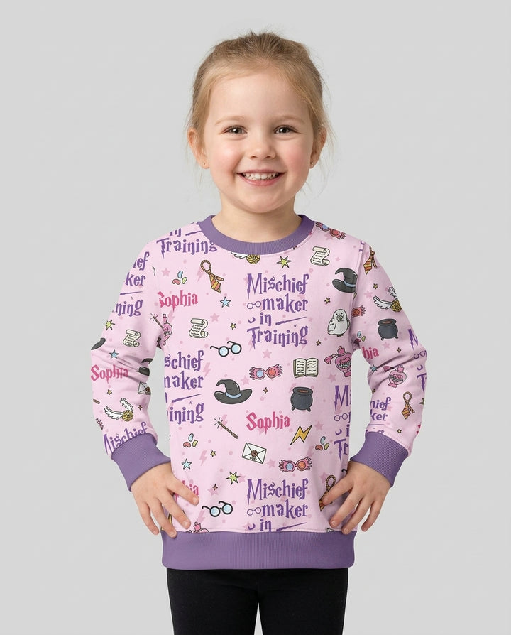 Custom Name Mischief Maker In Training Bamboo Crewneck Sweatshirt