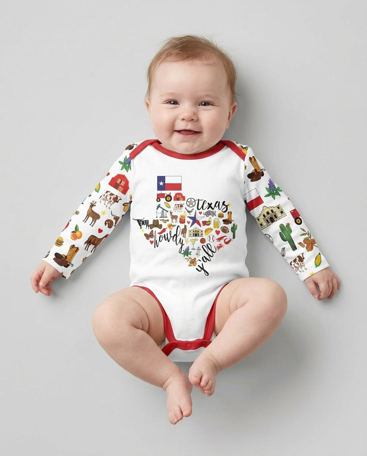 Texas Map  Bamboo Bodysuit