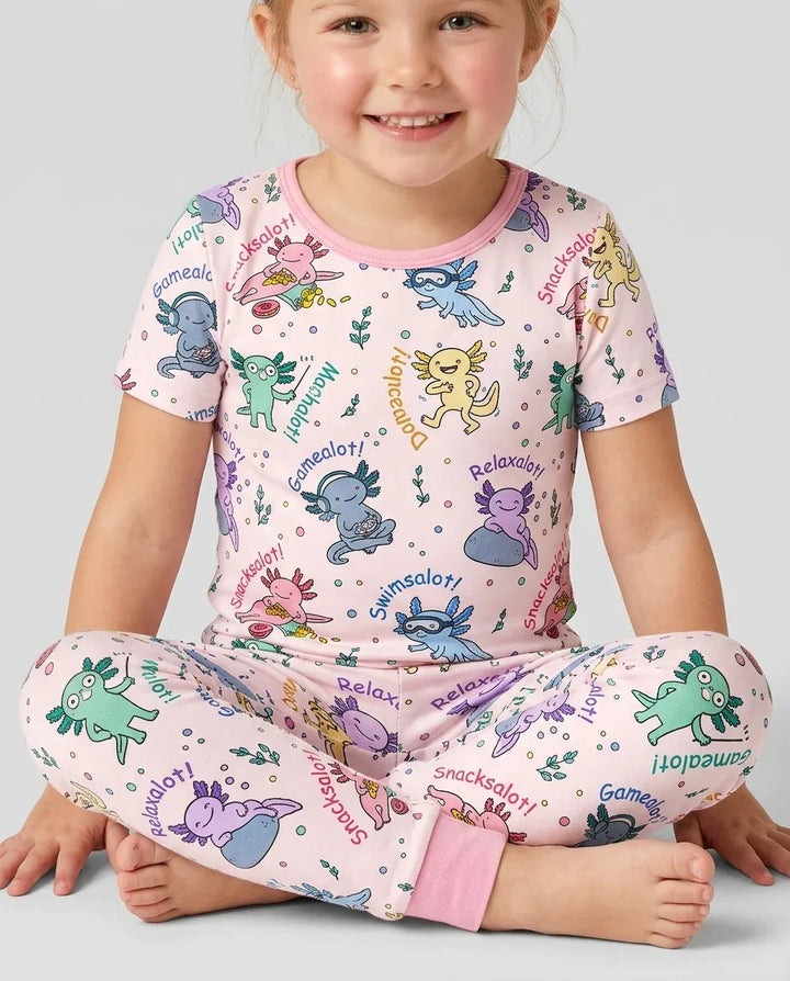 A Lotta Axolotls Bamboo Two Piece Short Sleeve Pajama Set