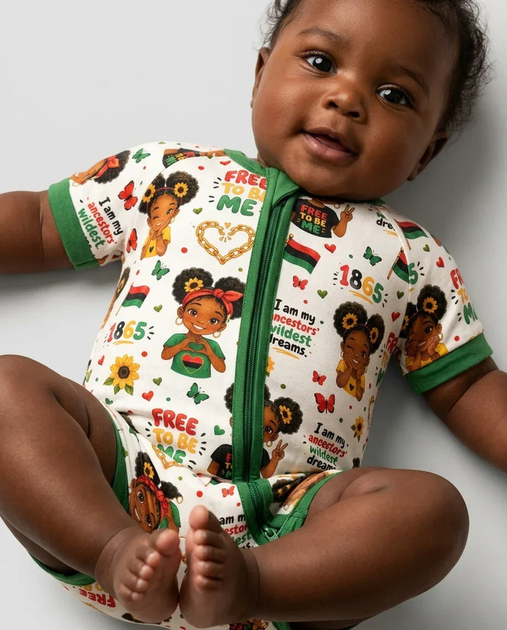 Juneteenth I am My Ancestors' Wildest Dream Bamboo Shorty Zippy