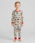 Excavator Christmas Trucks Bamboo Two Piece Long Sleeve Pajama Set