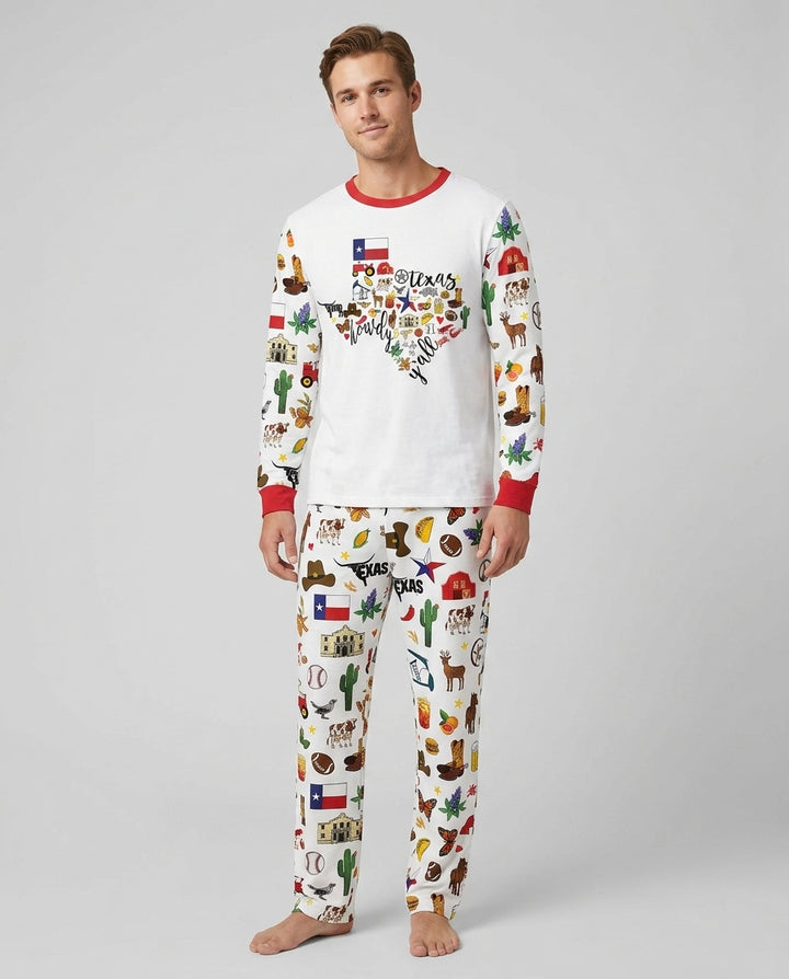 Texas Map Bamboo Men's Pajama Set