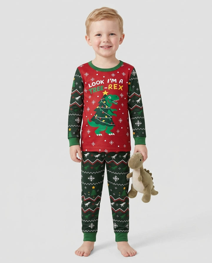 Look I'm Tree-Rex Ugly Christmas Bamboo Two Piece Long Sleeve Pajama Set