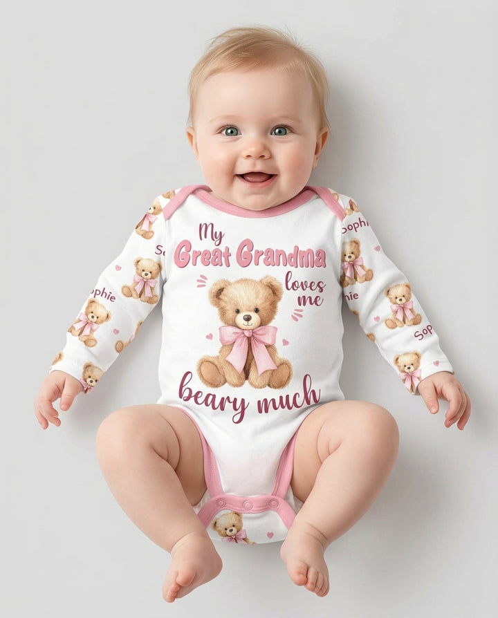 Grandma/... Loves Me Beary Much Personalized Bamboo Bodysuit