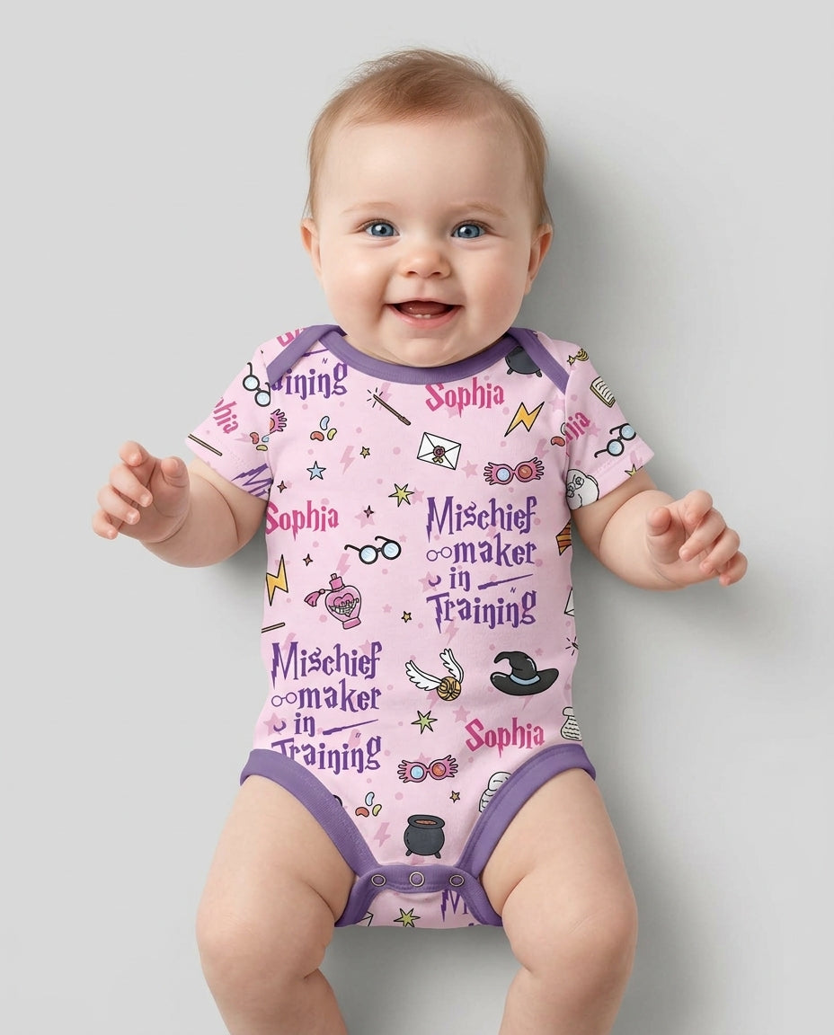 Custom Name Mischief Maker In Training Bamboo Bodysuit