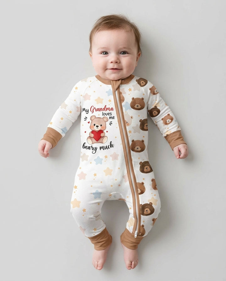 Personalized My Grandma Loves Me Beary Much Bamboo Convertible Zippy