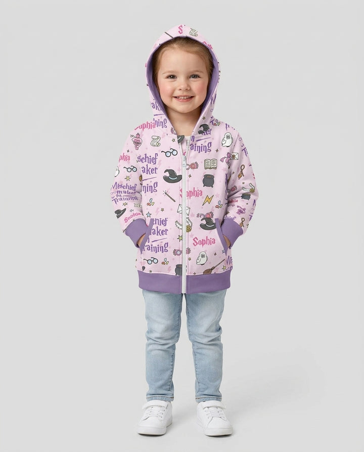 Custom Name Mischief Maker In Training Bamboo Zip Hoodie