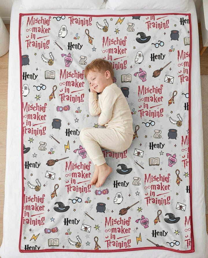 Custom Name Mischief Maker In Training Bamboo Blanket