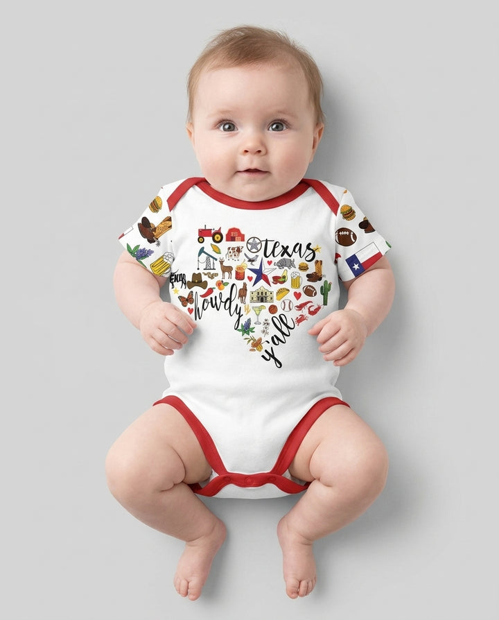 Texas Map  Bamboo Bodysuit