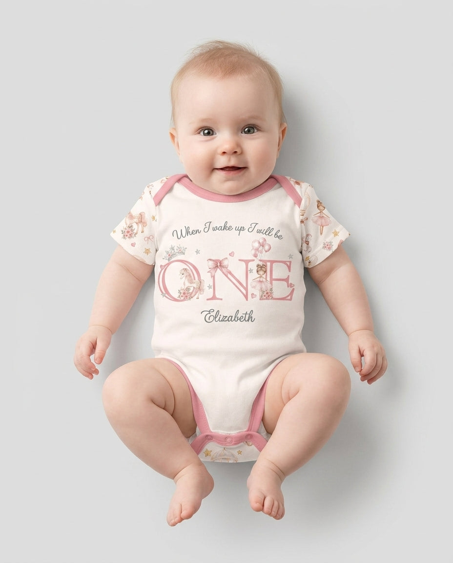 Custom Name When I Wake Up Girly Birthday Bamboo Bodysuit