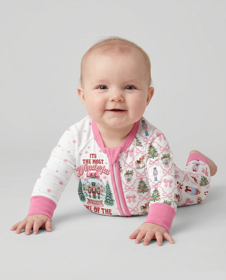 Nutcracker and Snow Globe It's Most Wonderful Time of The Year Bamboo Convertible Zippy