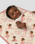 Black Girl Ballerina God Says I Am Bamboo Blanket