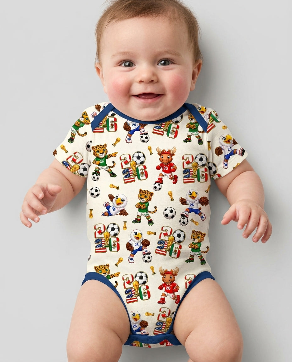 Cute Soccer Mascots USA CAN MEX Bamboo Bodysuit