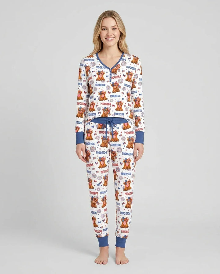 Moo-Rica Cowgirl Bamboo Women Pajama Set