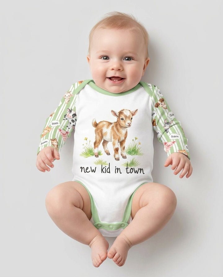 New Kid in Town Custom Name Bamboo Bodysuit