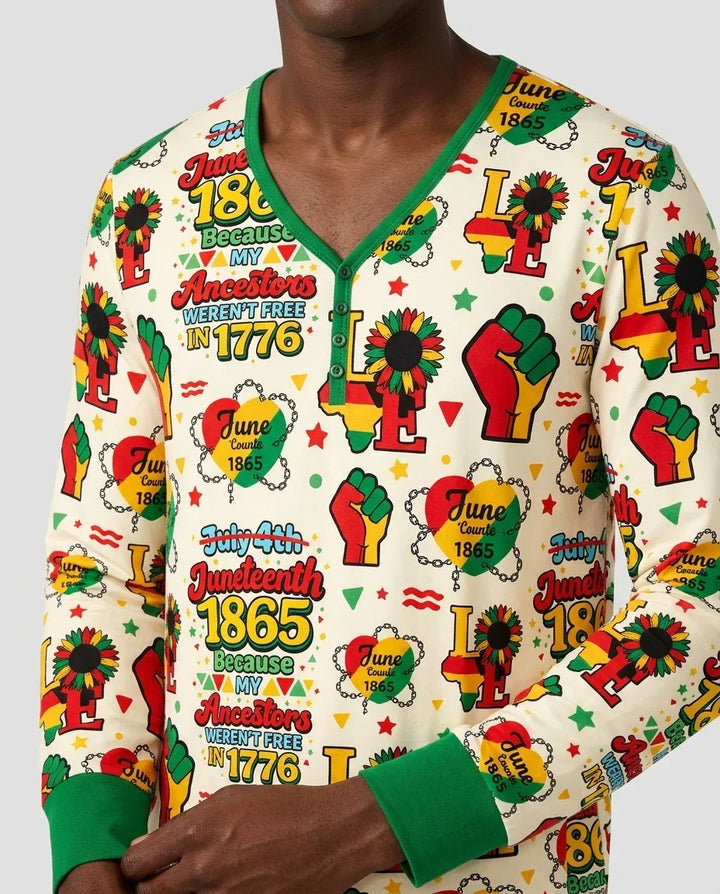 Juneteenth 1865 Because My Ancestors Weren't Free In 1776 Bamboo Men's Pajama Set