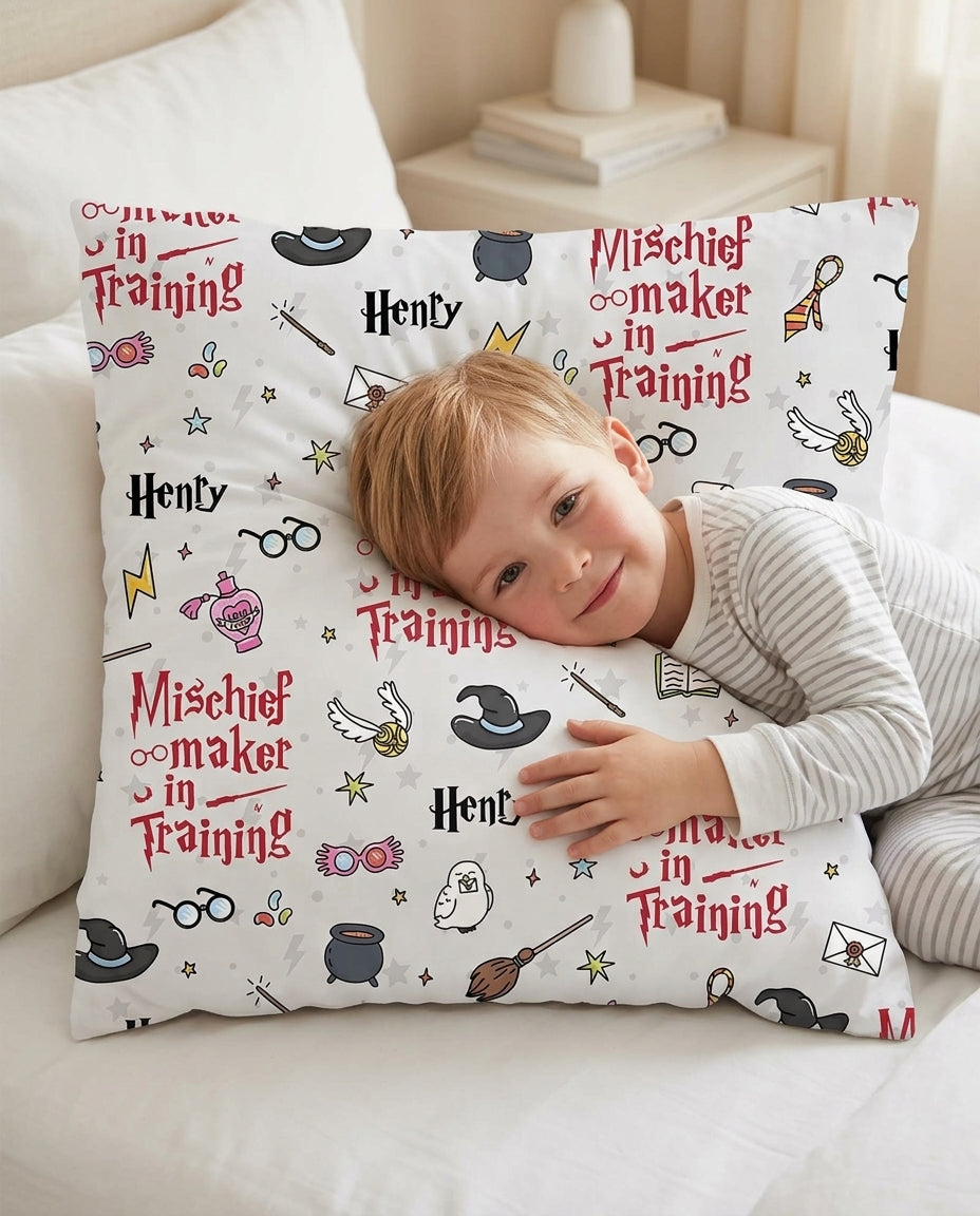 Custom Name Mischief Maker In Training Bamboo Pillow Case