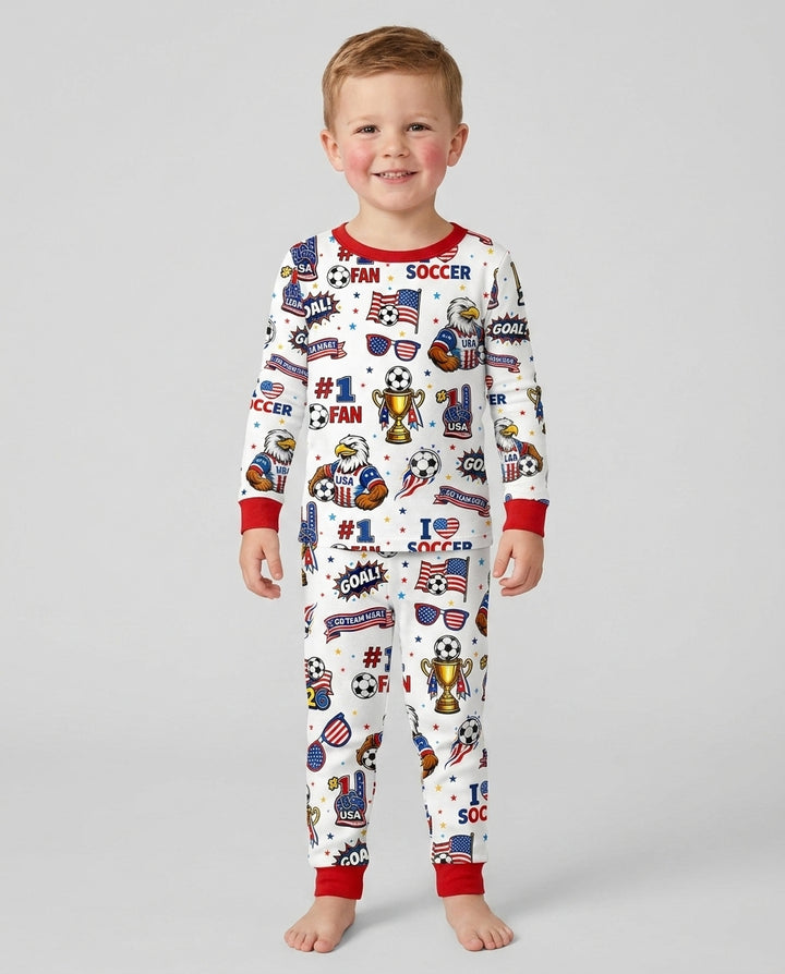 USA Soccer 2026 Party Bamboo Two Piece Long Sleeve Pajama Set